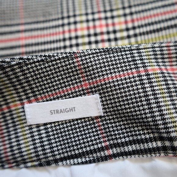 ANN TAYLOR LOFT Size 0 Plaid Dress Pants Straight Black White - Picture 4 of 6